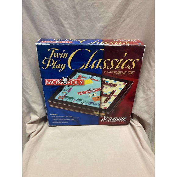 Hasbro Other - Monopoly & Scrabble Hasbro Twin Play Classics Crossword Wooden Box Board Game